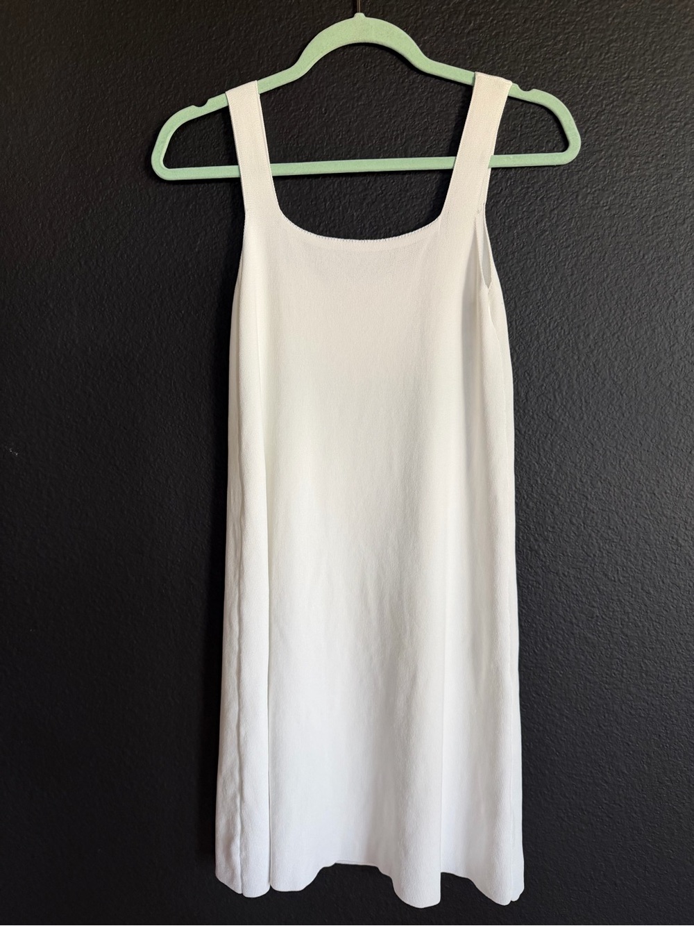 Classic White Mini Dress - Sleeveless Square Neck